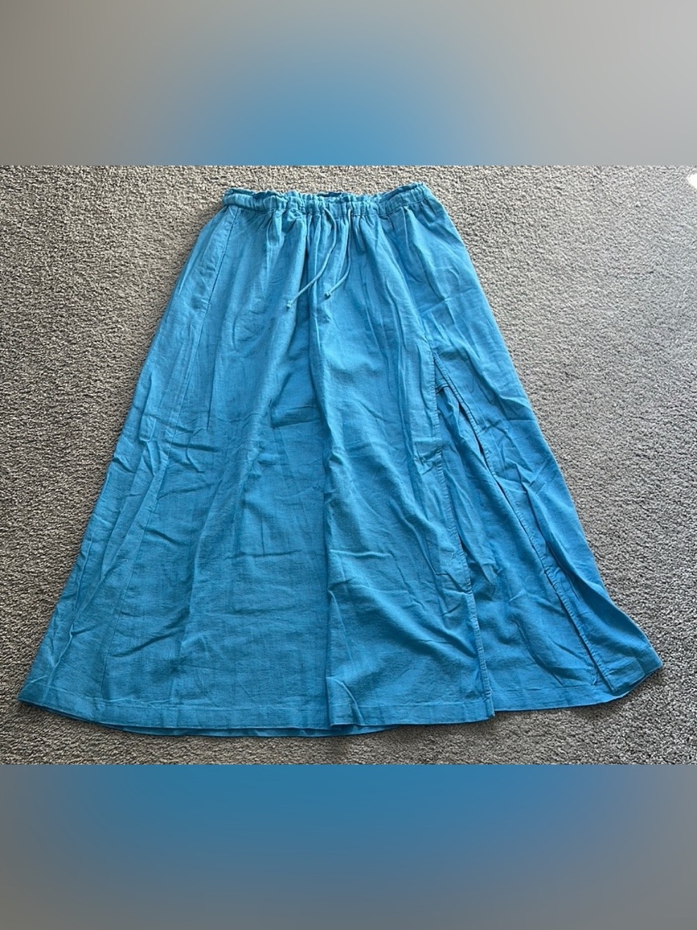 Abercrombie & Fitch Sky Blue Midi Drawstring Skirt